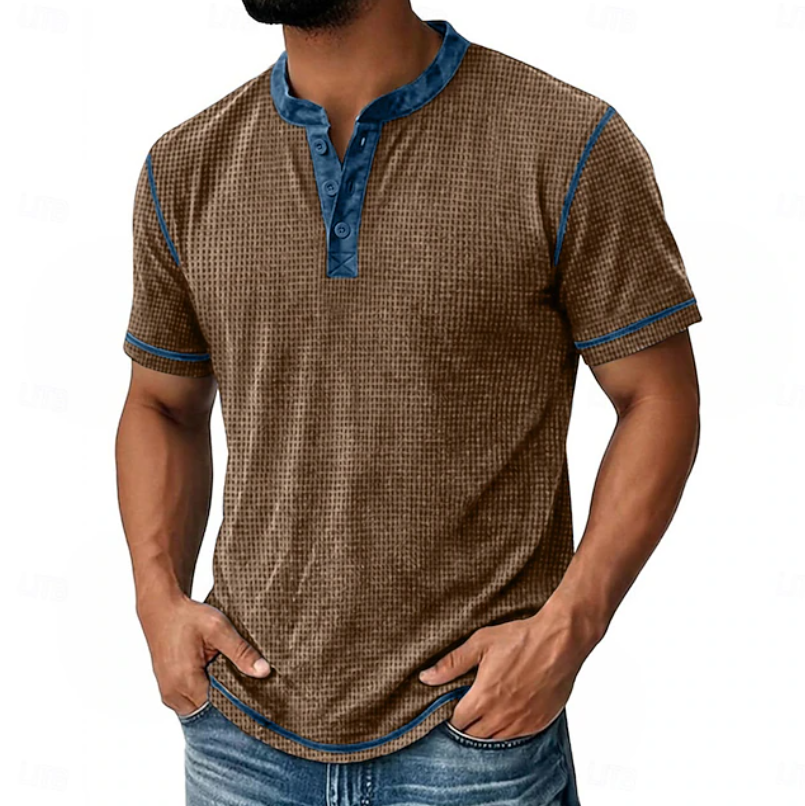 Wade | Textured Short-Sleeve Henley