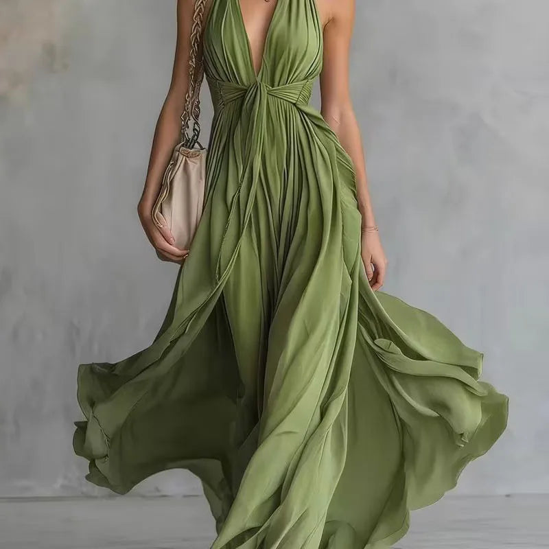 Marisol | Draped Halter Maxi Dress