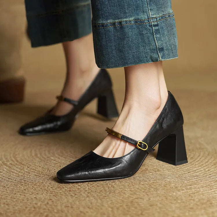 Emily | Timeless Buckle Mary Jane Heels