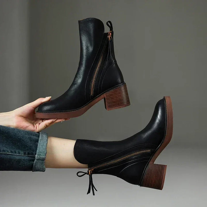 Sabina | Refined Block-Heel Ankle Boots