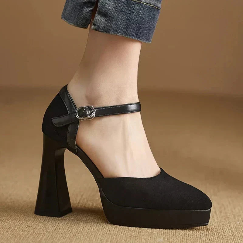Lindsay | Elegant Platform Block Heel Pumps