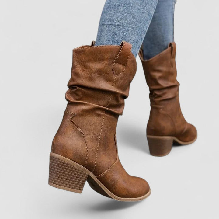 Louisa | Slouch Block-Heel Boots