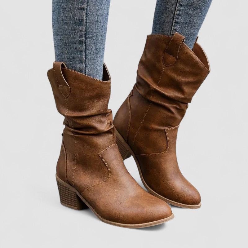 Louisa | Slouch Block-Heel Boots