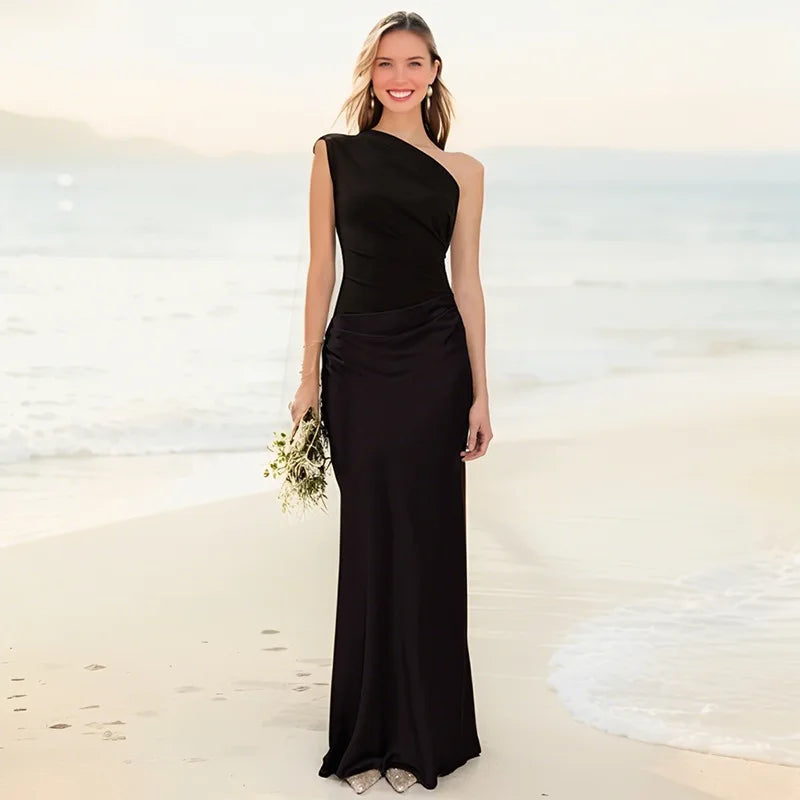 Anneliese | One-Shoulder Column Maxi Dress