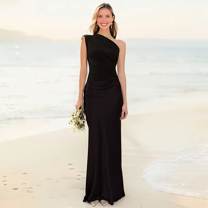Anneliese | One-Shoulder Column Maxi Dress
