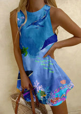 Nova | Ocean Print Sleeveless Sundress