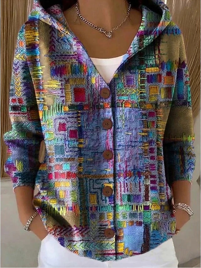 Deborah | Artful Hooded Shirt Jacket