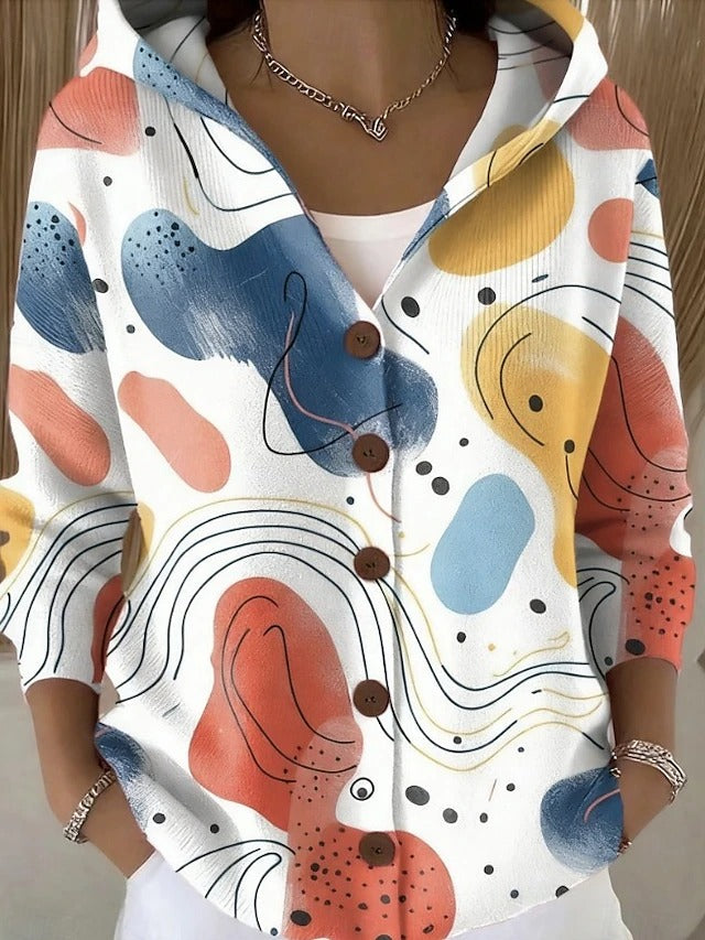 Deborah | Artful Hooded Shirt Jacket