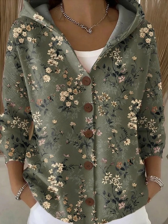 Deborah | Artful Hooded Shirt Jacket