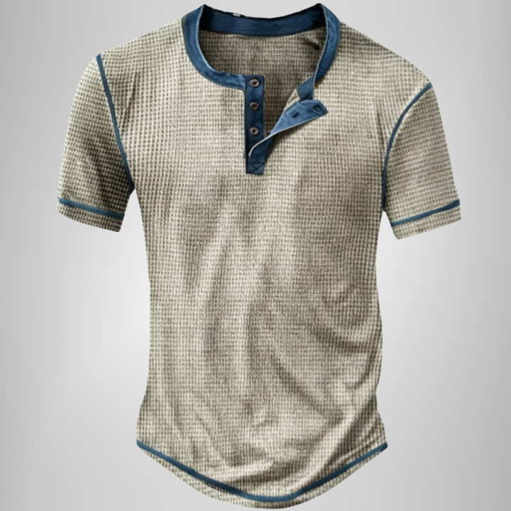 Wade | Textured Short-Sleeve Henley