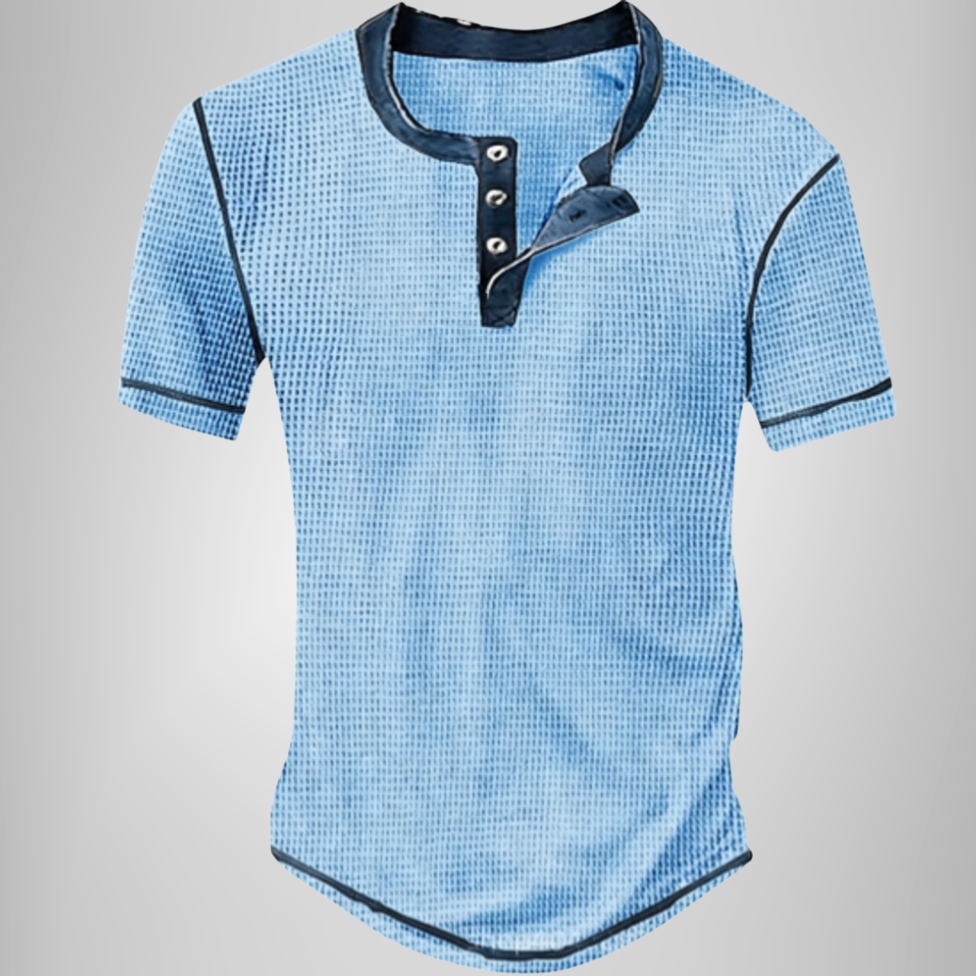Wade | Textured Short-Sleeve Henley