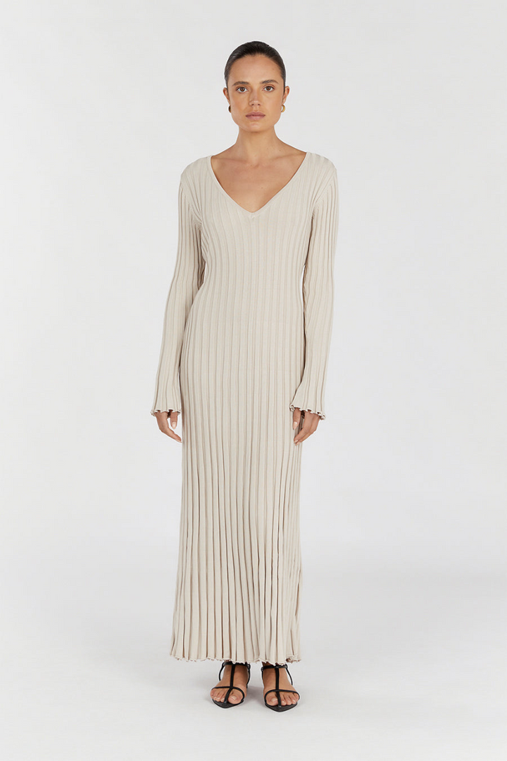Freya | Elegant Ribbed Midi Dress
