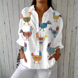 Maisie | Charming Farmyard-Print Blouse
