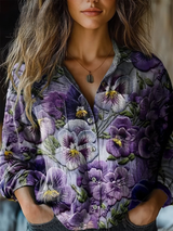 Gloria | Blossom-Print Button-Up Blouse