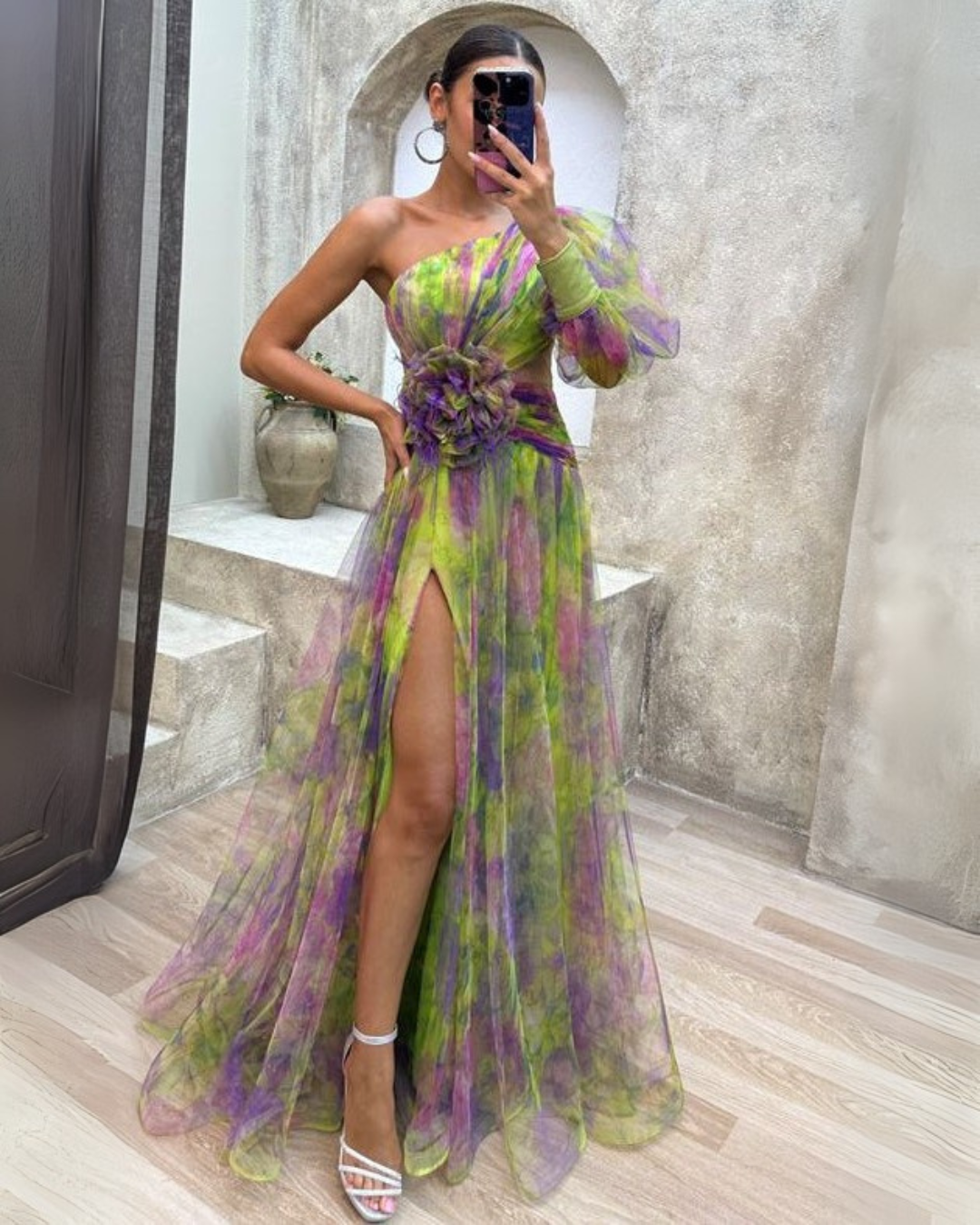 Winona | One-Shoulder Floral Evening Gown