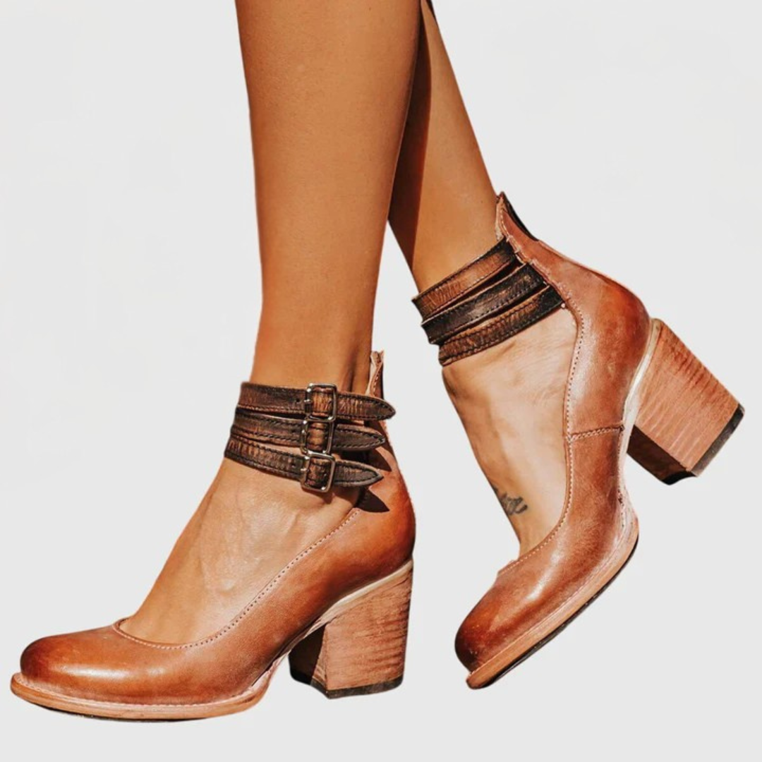 Brynn | Elegant Block-Heel Ankle Heels