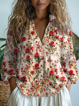 Diana | Floral Button-Up Blouse
