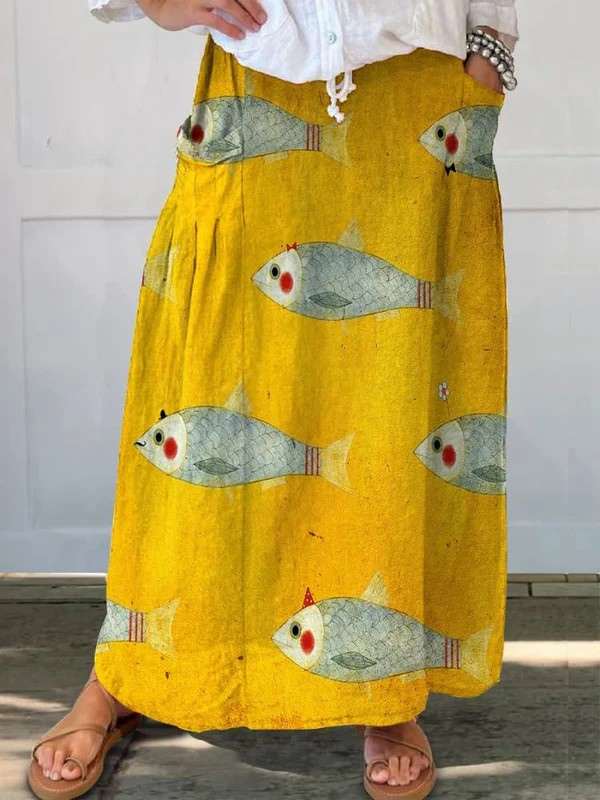 Opal | Playful Art Print Pocket Skirt