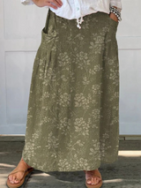 Isobel | Floral Elastic-Waist Maxi Skirt