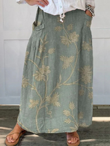 Lois | Botanical Print Maxi Skirt