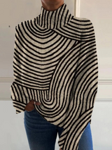 Carys | Line-Pattern Turtleneck Sweater