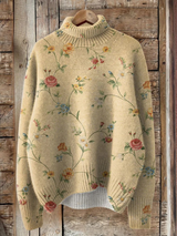 Flora | Vintage Floral Turtleneck Sweater