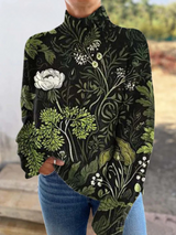Danica | Botanical Print Turtleneck Sweater