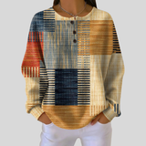 Mavis | Patterned Button-Neck Top
