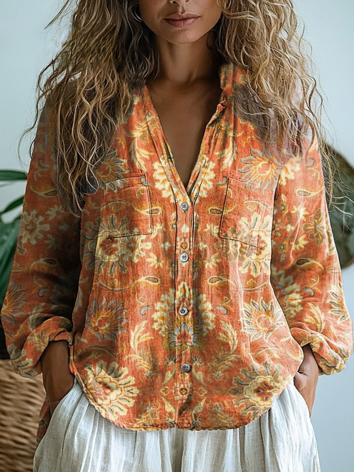 Heather | Bohemian Floral Blouse