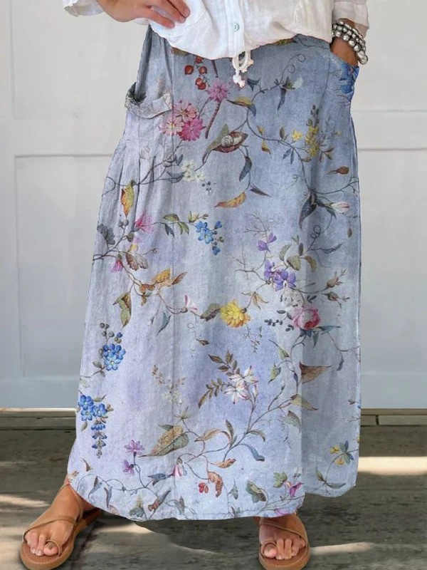Patricia | Elegant Floral Print Maxi Skirt