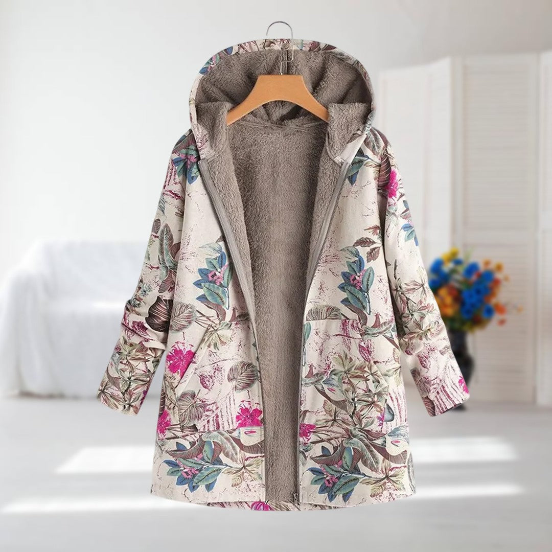 Deborah | Floral Hooded Winter Coat