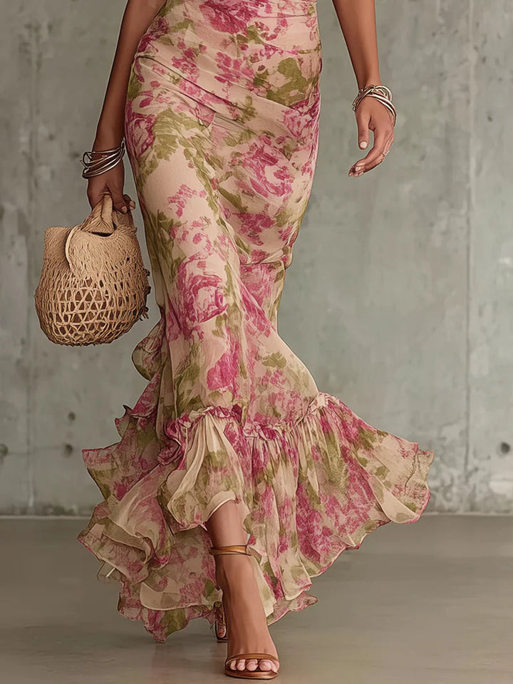Emilia | Romantic Floral Puff-Sleeve Maxi Dress