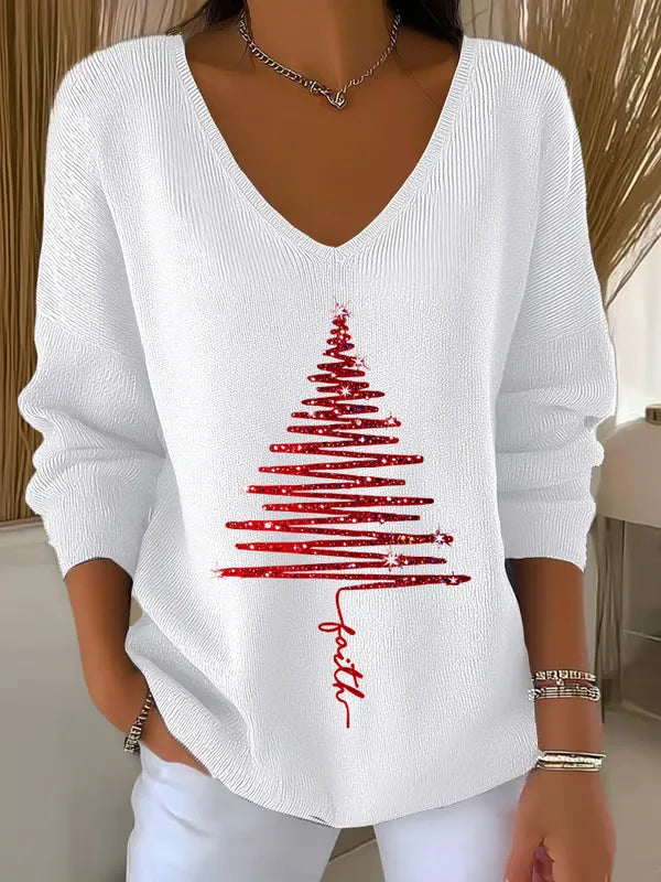 Saskia | Festive V-Neck Sweater