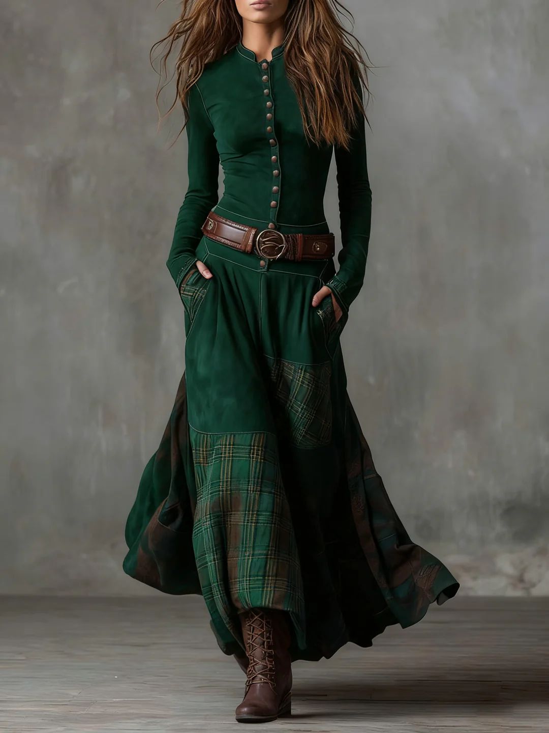 Louisa | Vintage Buttoned Maxi Dress