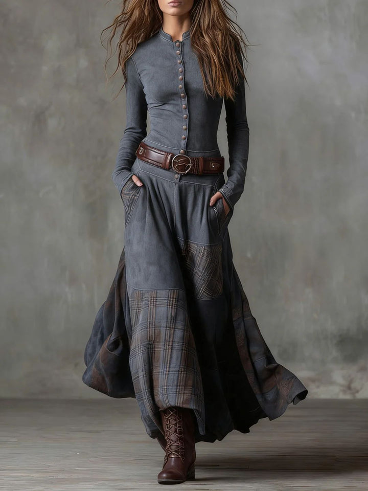 Louisa | Vintage Buttoned Maxi Dress