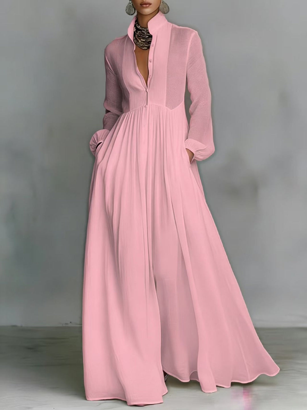 Astrid | Flowing Button-Front Maxi Dress