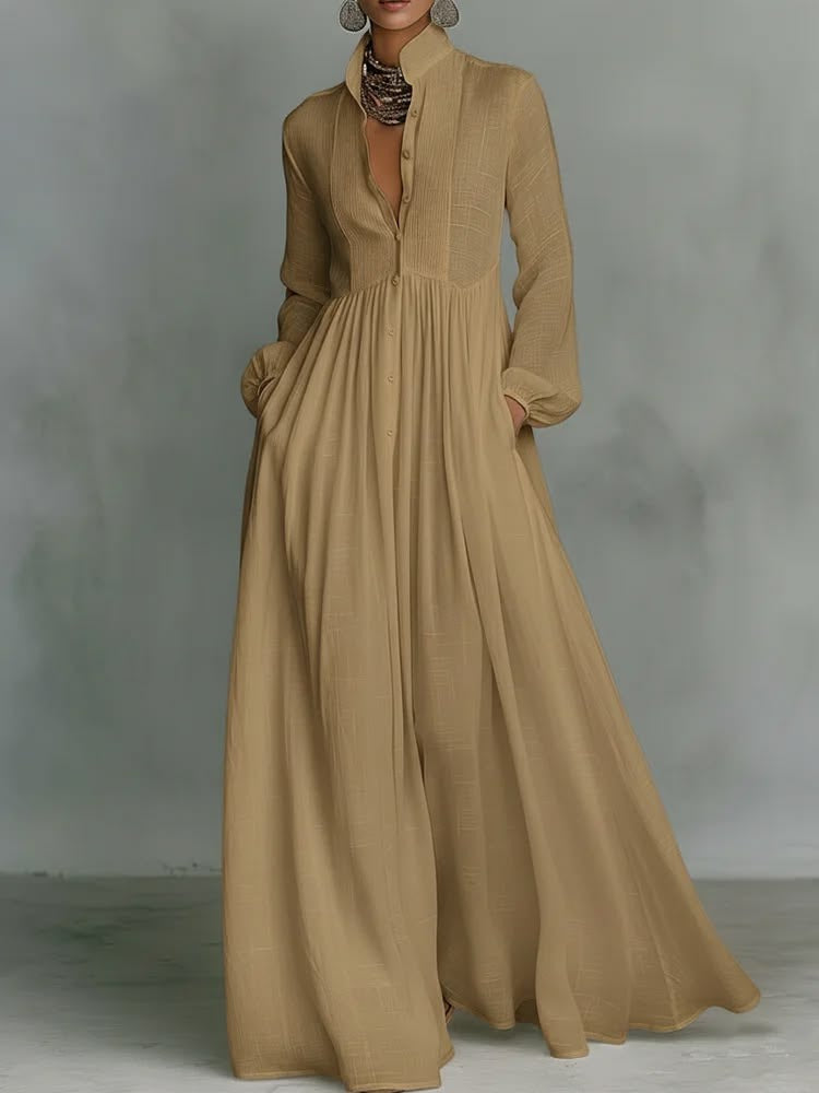 Astrid | Flowing Button-Front Maxi Dress