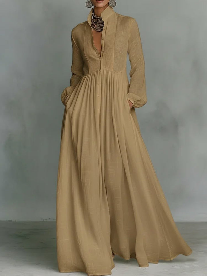 Astrid | Flowing Button-Front Maxi Dress