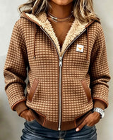 Colleen | Cozy-Lined Textured Zip-Up Hooded Jacket