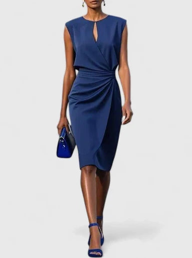 Vera | Elegant Draped Midi Dress