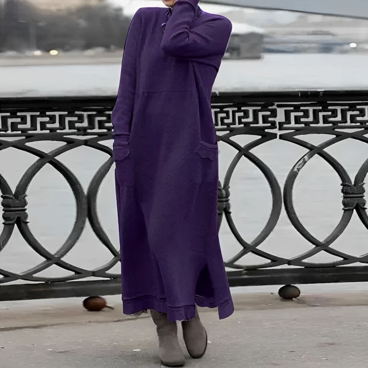Thalia | Relaxed Turtleneck Maxi Dress