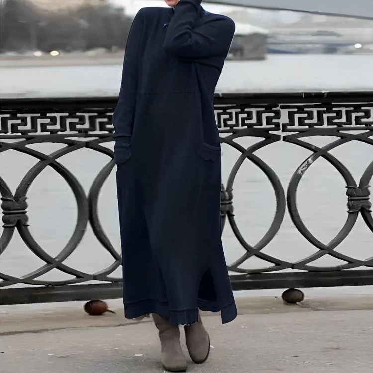 Thalia | Relaxed Turtleneck Maxi Dress