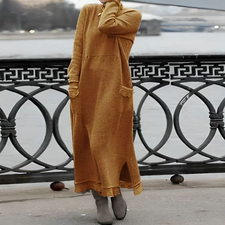 Thalia | Relaxed Turtleneck Maxi Dress