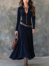 Theodora | Buttoned A-Line Maxi Dress