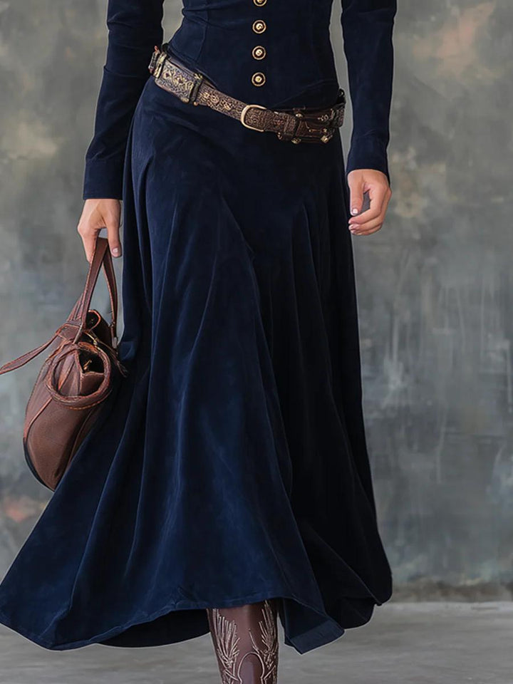 Theodora | Buttoned A-Line Maxi Dress