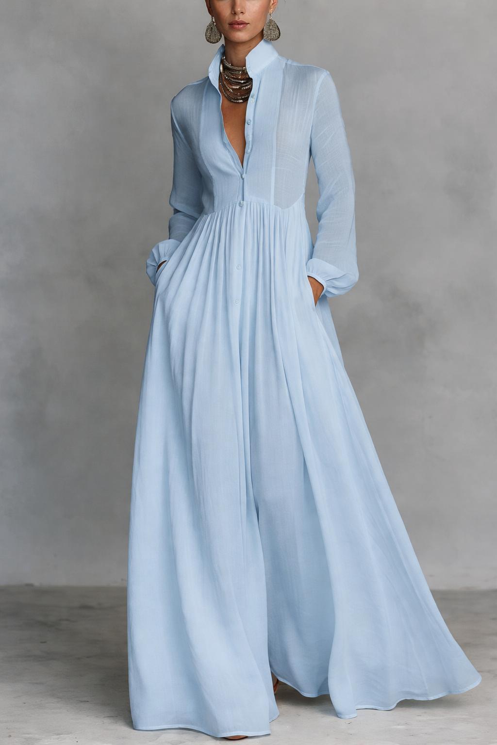 Astrid | Flowing Button-Front Maxi Dress