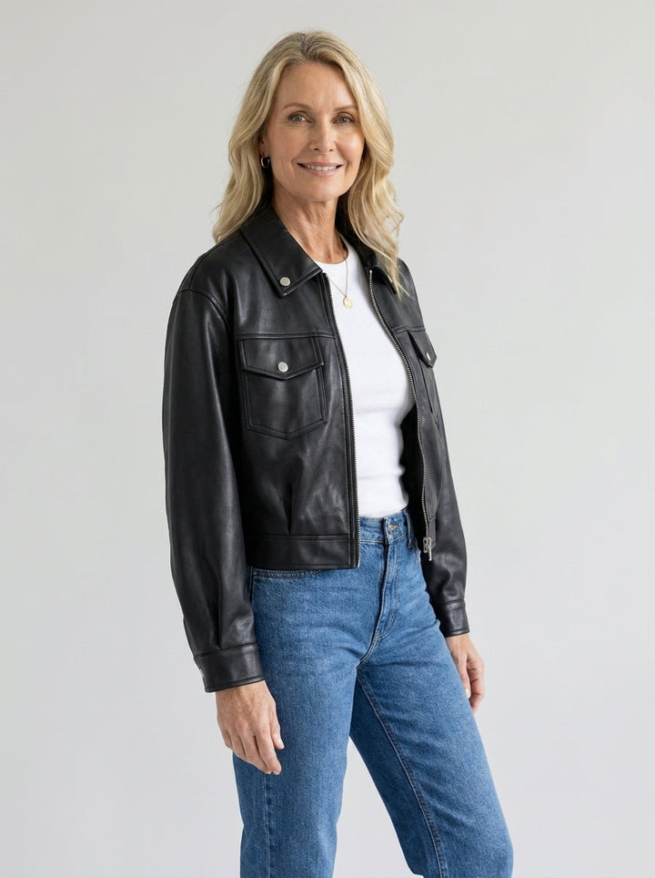 Emery | Cropped Biker Jacket