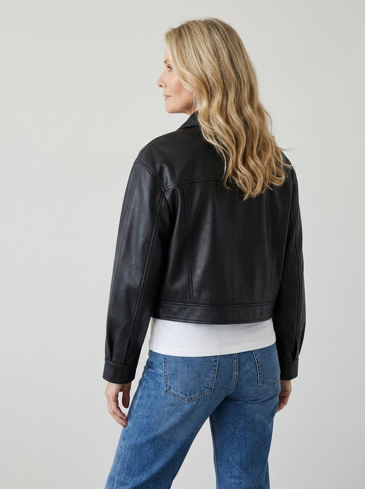Emery | Cropped Biker Jacket