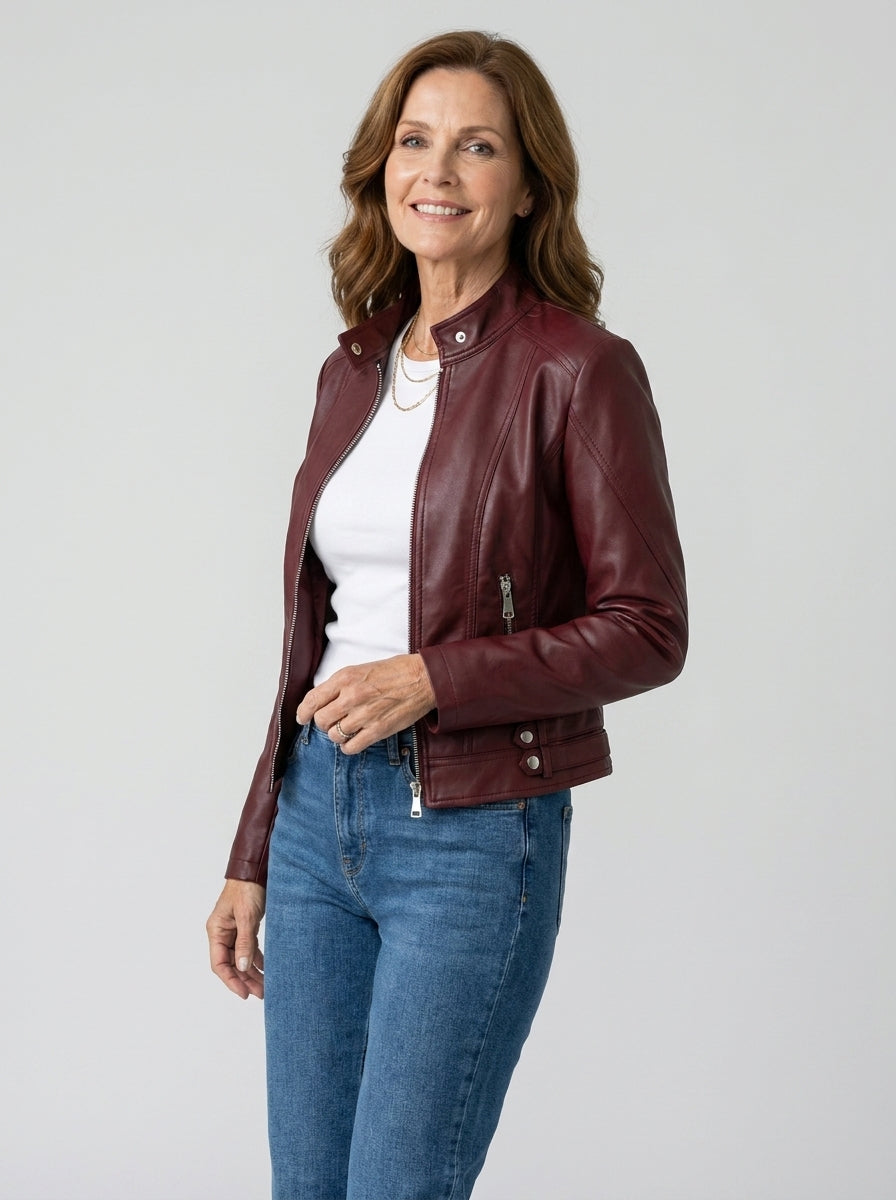 Aria | Zip-Front Biker Jacket