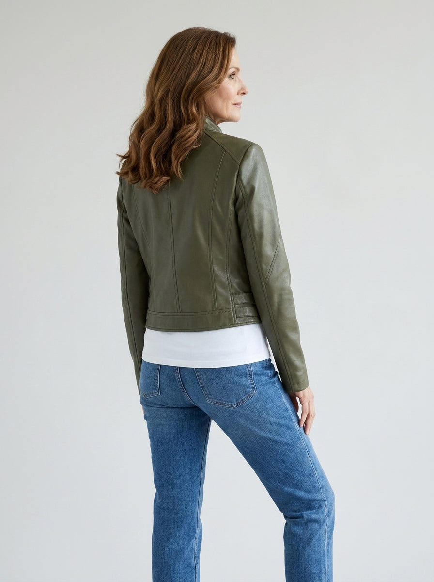 Aria | Zip-Front Biker Jacket